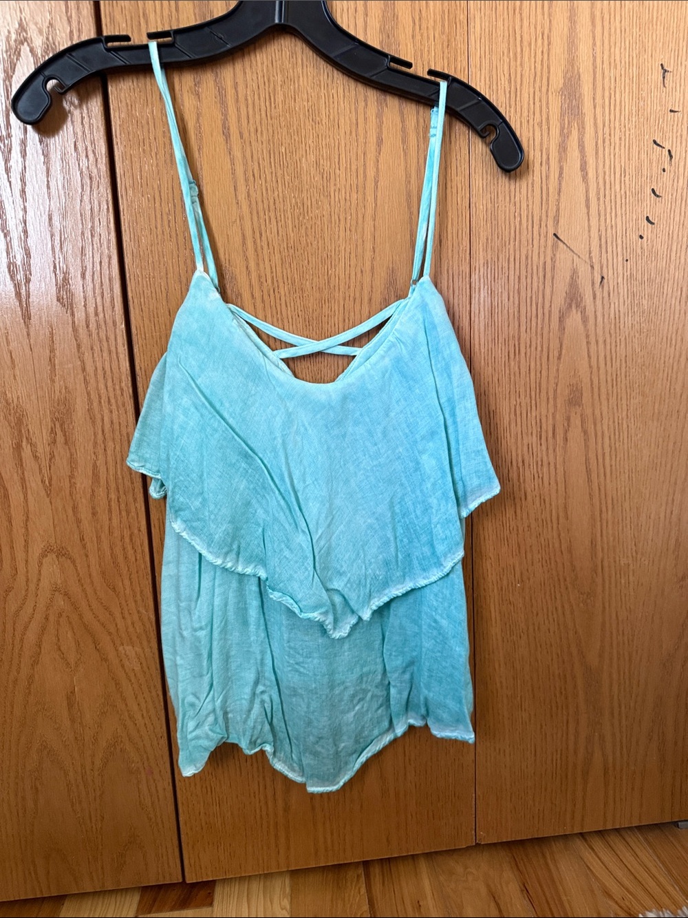 American Eagle Outfitters Light Blue Ruffle Strappy Camisole